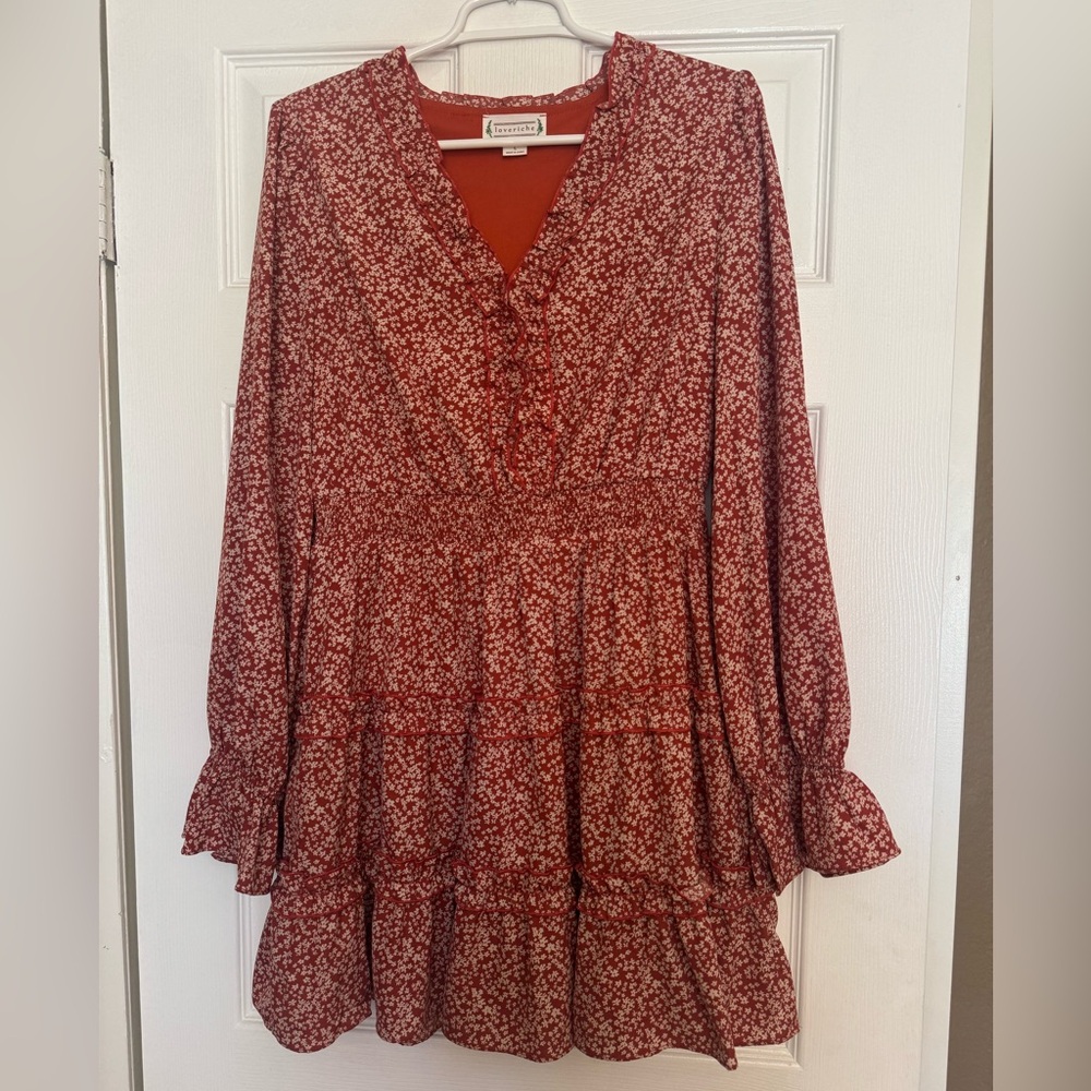 Love Riche Terracotta Floral Dress